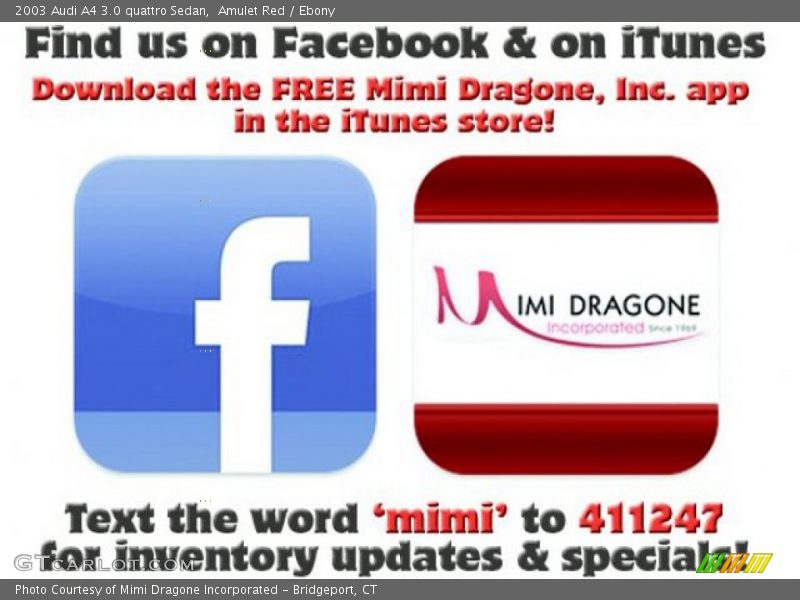 Amulet Red / Ebony 2003 Audi A4 3.0 quattro Sedan