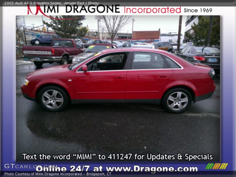 Amulet Red / Ebony 2003 Audi A4 3.0 quattro Sedan