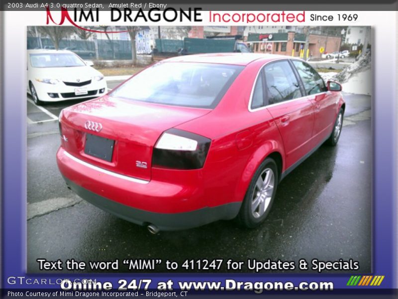 Amulet Red / Ebony 2003 Audi A4 3.0 quattro Sedan
