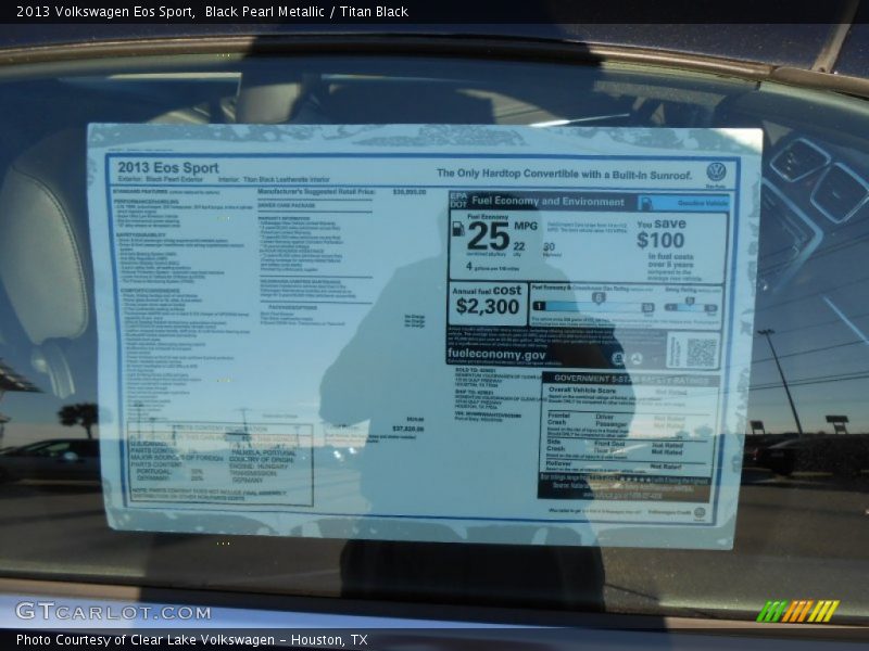  2013 Eos Sport Window Sticker