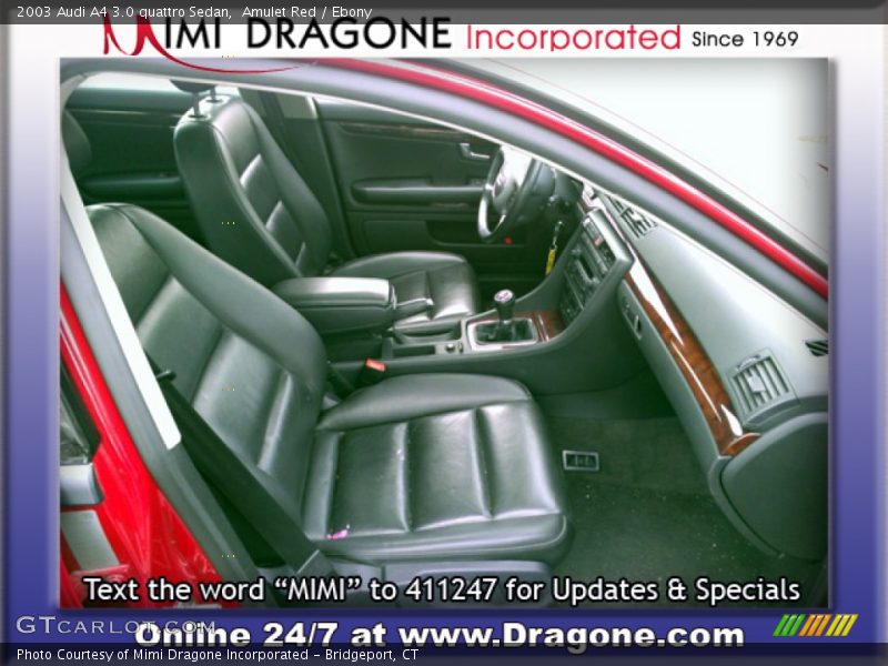 Amulet Red / Ebony 2003 Audi A4 3.0 quattro Sedan