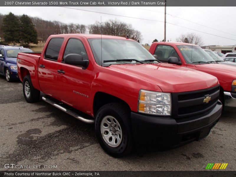 Victory Red / Dark Titanium Gray 2007 Chevrolet Silverado 1500 Work Truck Crew Cab 4x4