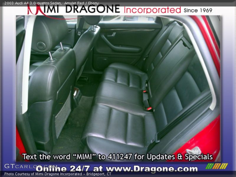 Amulet Red / Ebony 2003 Audi A4 3.0 quattro Sedan