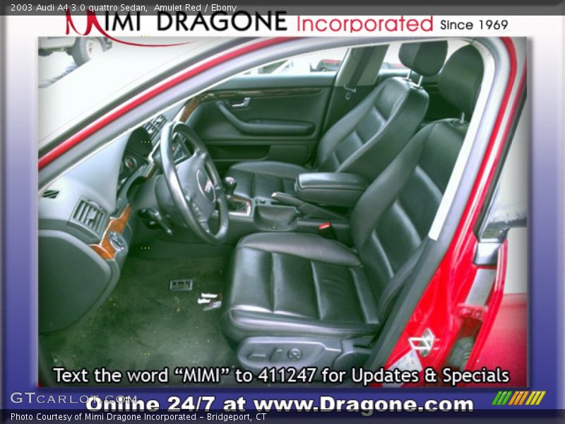 Amulet Red / Ebony 2003 Audi A4 3.0 quattro Sedan