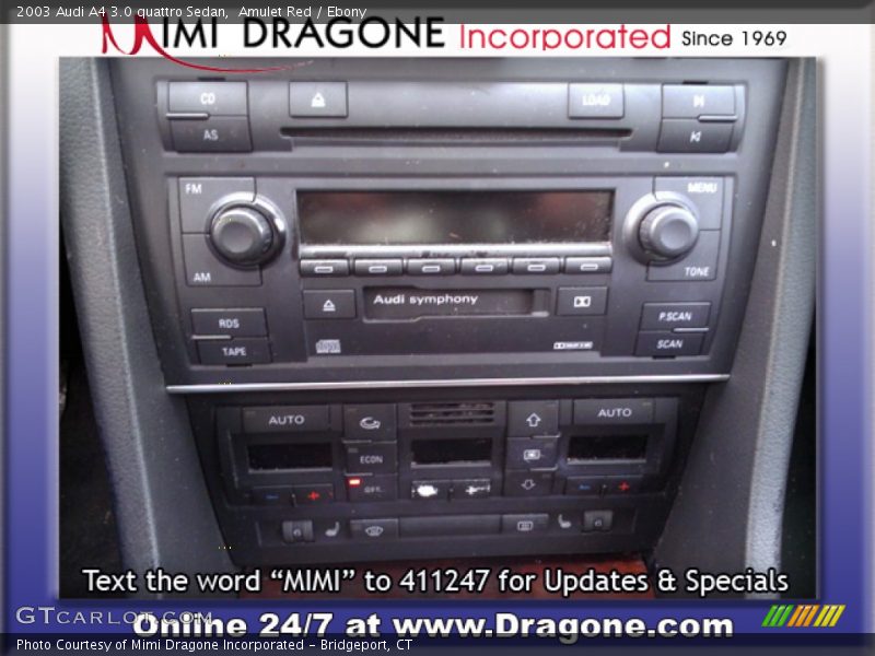 Amulet Red / Ebony 2003 Audi A4 3.0 quattro Sedan