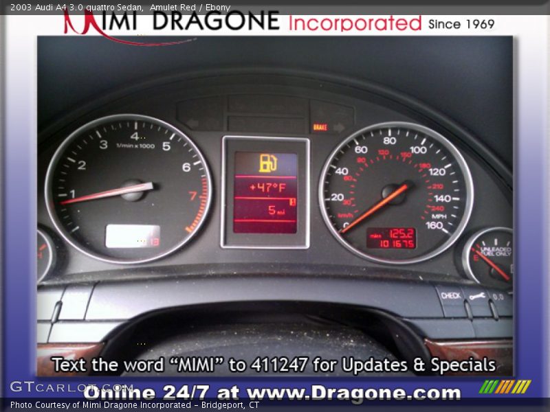 Amulet Red / Ebony 2003 Audi A4 3.0 quattro Sedan