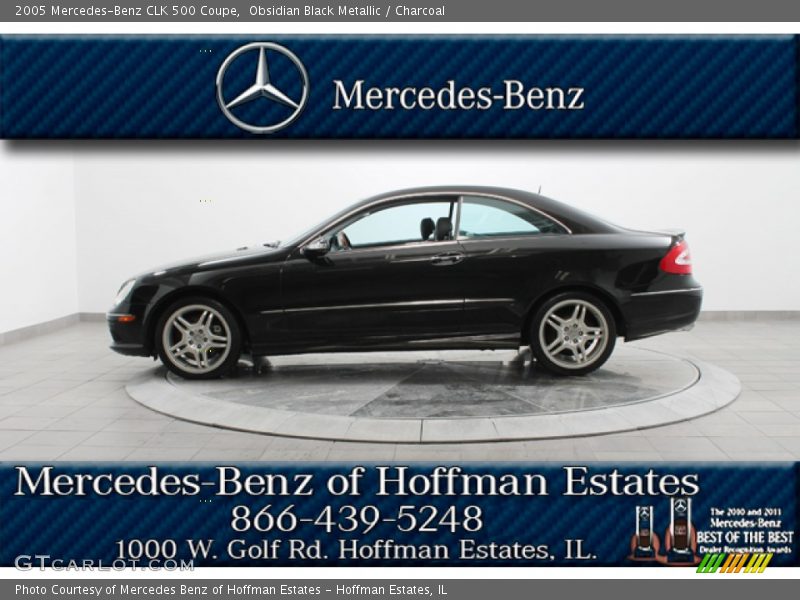 Obsidian Black Metallic / Charcoal 2005 Mercedes-Benz CLK 500 Coupe