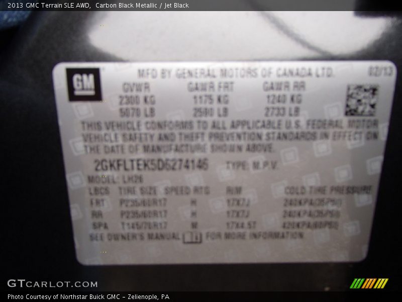 Carbon Black Metallic / Jet Black 2013 GMC Terrain SLE AWD