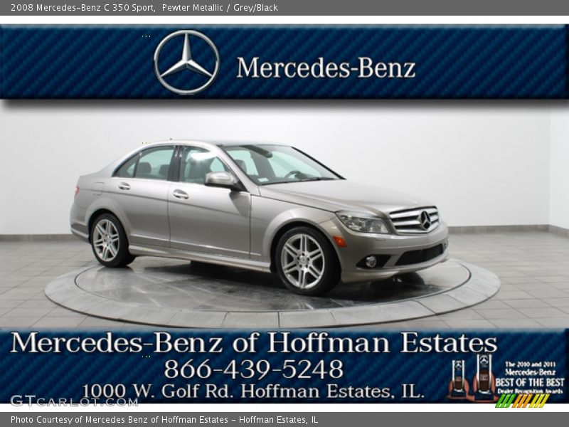 Pewter Metallic / Grey/Black 2008 Mercedes-Benz C 350 Sport