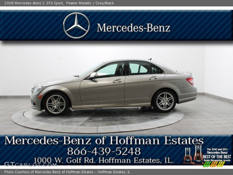Pewter Metallic / Grey/Black 2008 Mercedes-Benz C 350 Sport