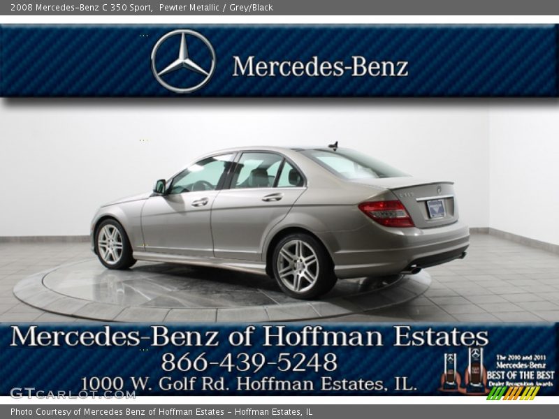 Pewter Metallic / Grey/Black 2008 Mercedes-Benz C 350 Sport