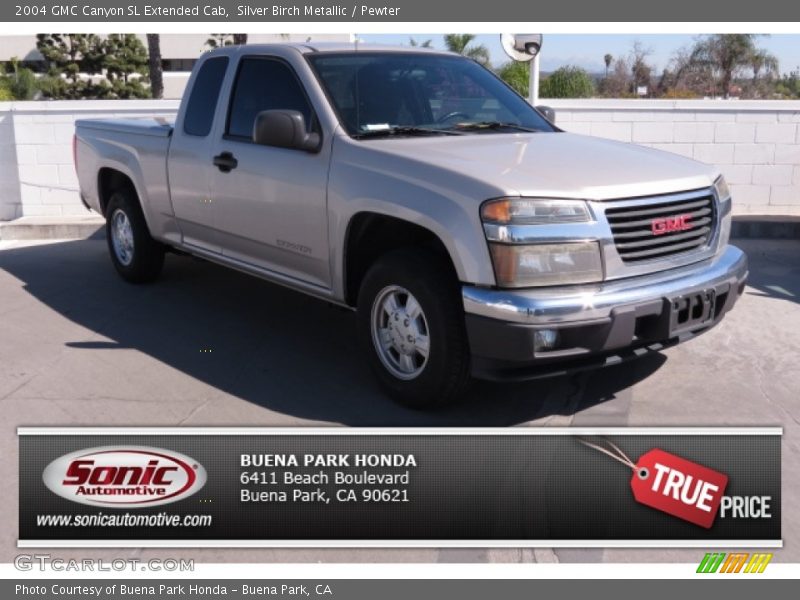 Silver Birch Metallic / Pewter 2004 GMC Canyon SL Extended Cab