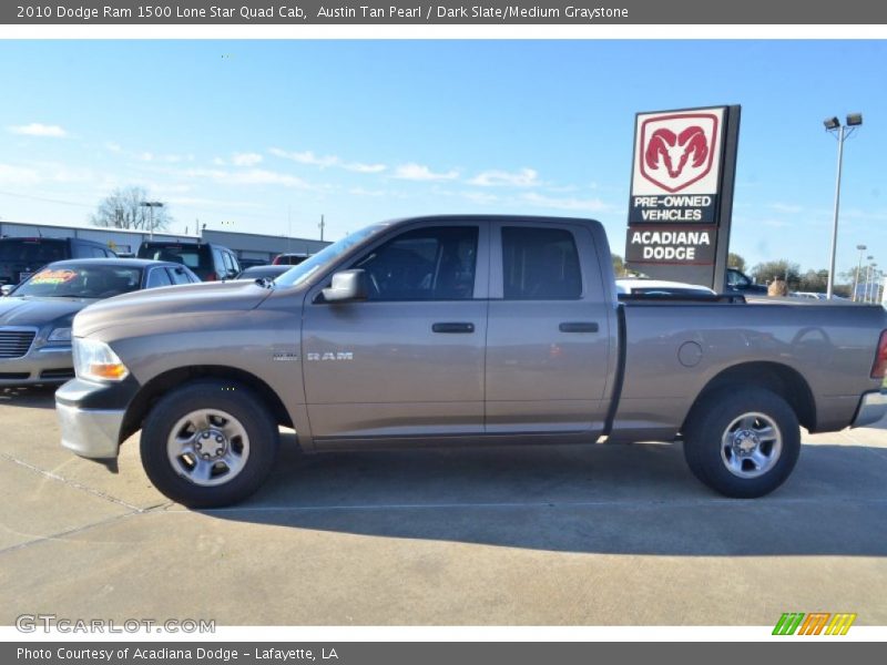 Austin Tan Pearl / Dark Slate/Medium Graystone 2010 Dodge Ram 1500 Lone Star Quad Cab