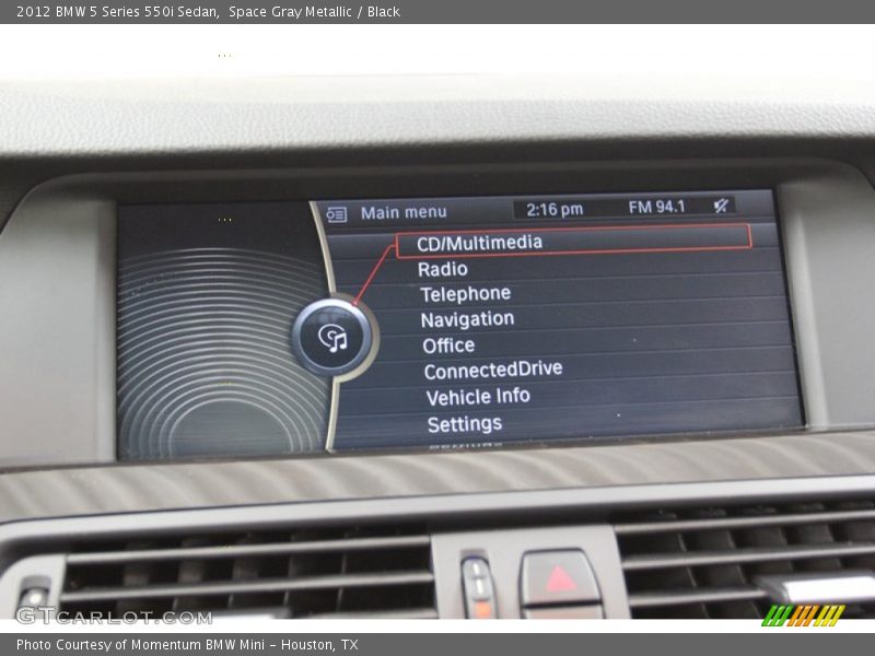 Space Gray Metallic / Black 2012 BMW 5 Series 550i Sedan