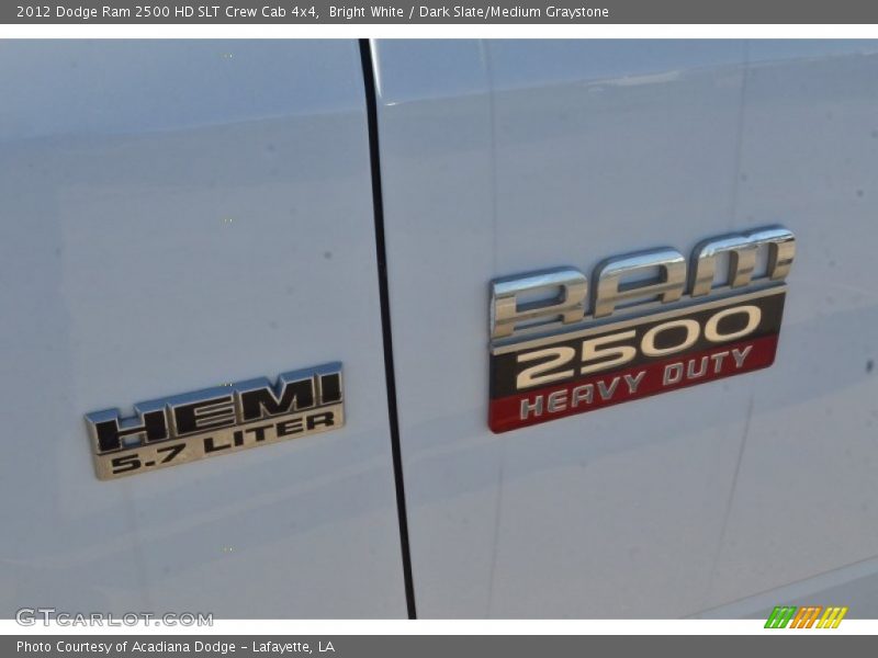 Bright White / Dark Slate/Medium Graystone 2012 Dodge Ram 2500 HD SLT Crew Cab 4x4