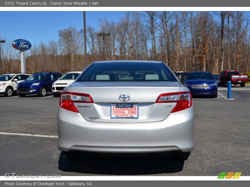 Classic Silver Metallic / Ash 2012 Toyota Camry LE