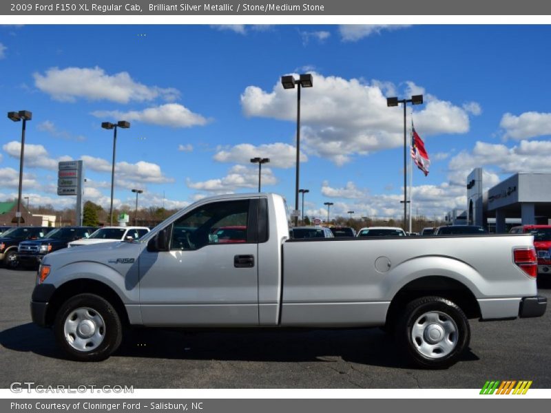 Brilliant Silver Metallic / Stone/Medium Stone 2009 Ford F150 XL Regular Cab
