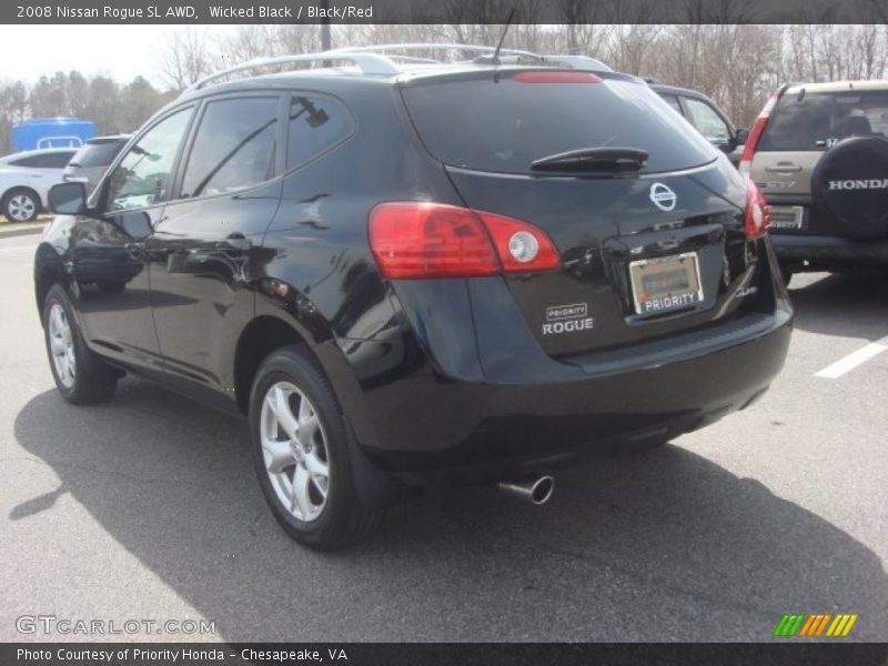 Wicked Black / Black/Red 2008 Nissan Rogue SL AWD