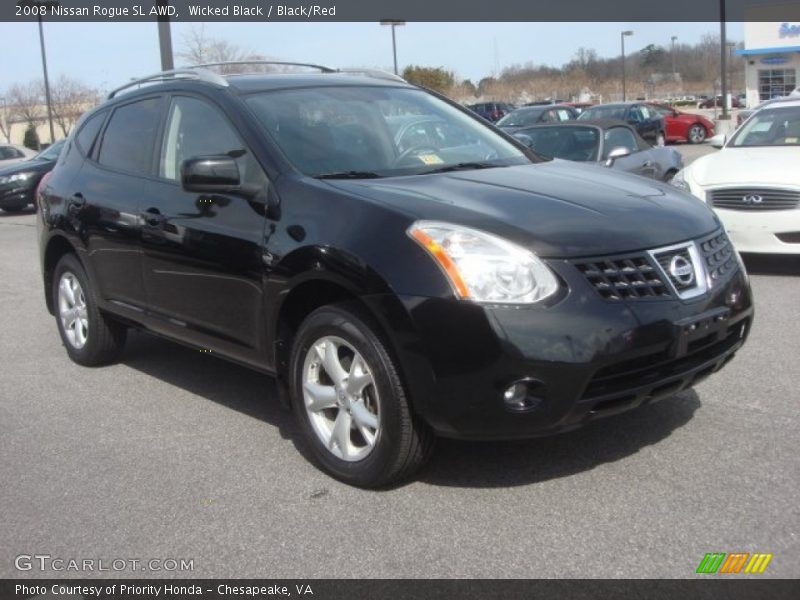 Wicked Black / Black/Red 2008 Nissan Rogue SL AWD