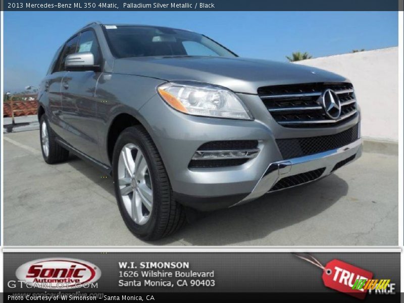 Palladium Silver Metallic / Black 2013 Mercedes-Benz ML 350 4Matic