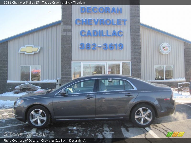Taupe Gray Metallic / Titanium 2011 Chevrolet Malibu LT