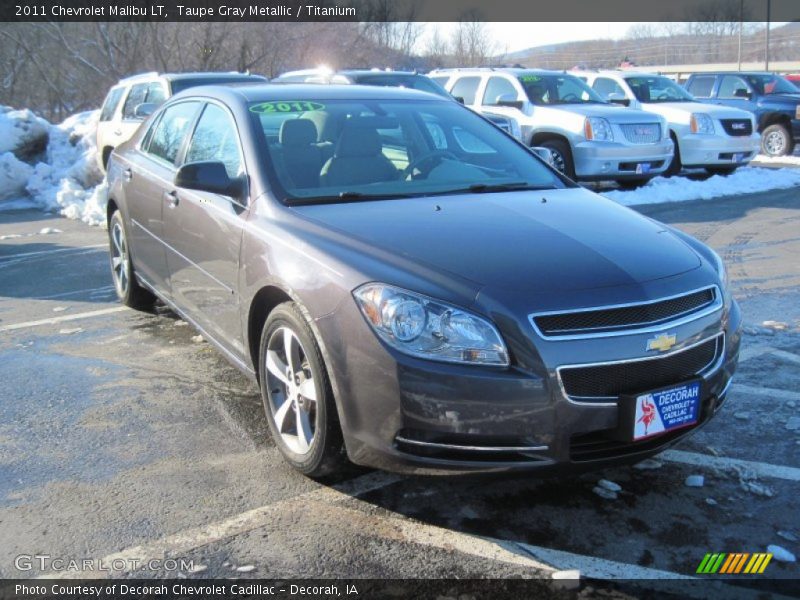 Taupe Gray Metallic / Titanium 2011 Chevrolet Malibu LT