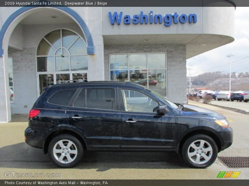 Deepwater Blue / Beige 2009 Hyundai Santa Fe Limited