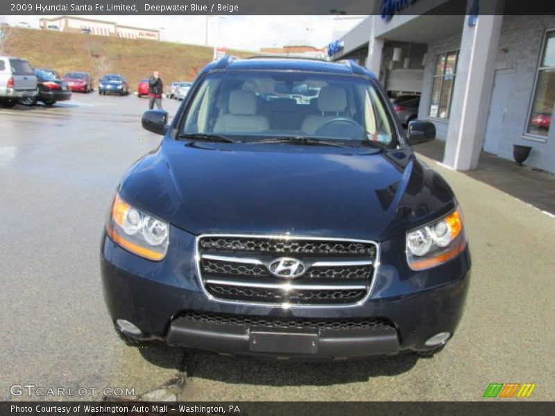 Deepwater Blue / Beige 2009 Hyundai Santa Fe Limited