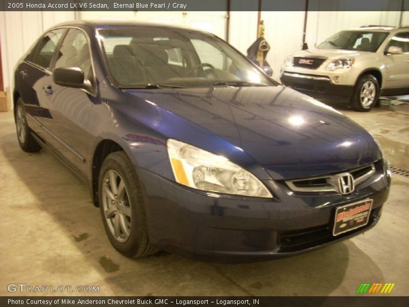 Eternal Blue Pearl / Gray 2005 Honda Accord LX V6 Sedan
