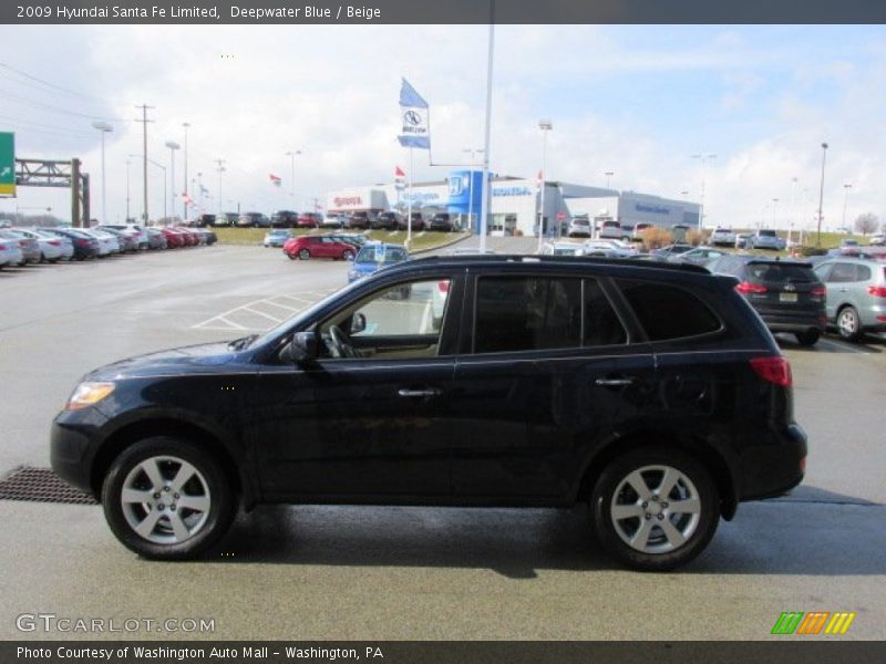 Deepwater Blue / Beige 2009 Hyundai Santa Fe Limited