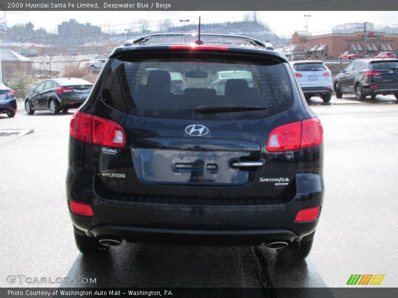 Deepwater Blue / Beige 2009 Hyundai Santa Fe Limited