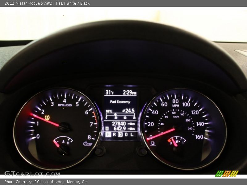 Pearl White / Black 2012 Nissan Rogue S AWD