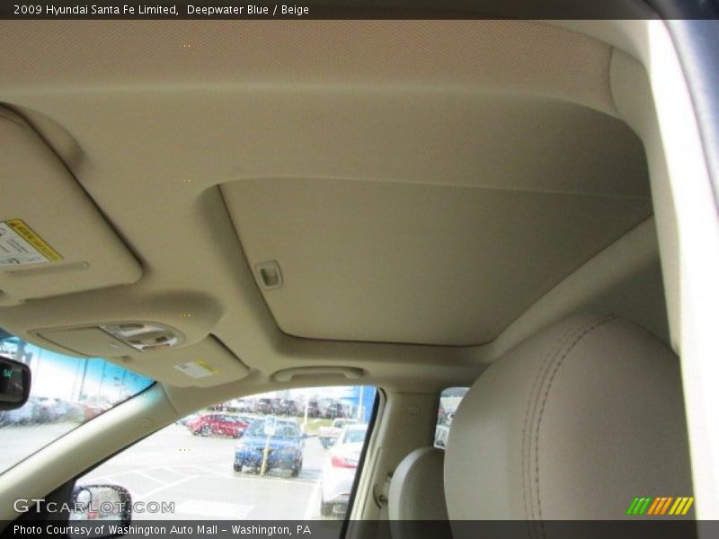 Deepwater Blue / Beige 2009 Hyundai Santa Fe Limited