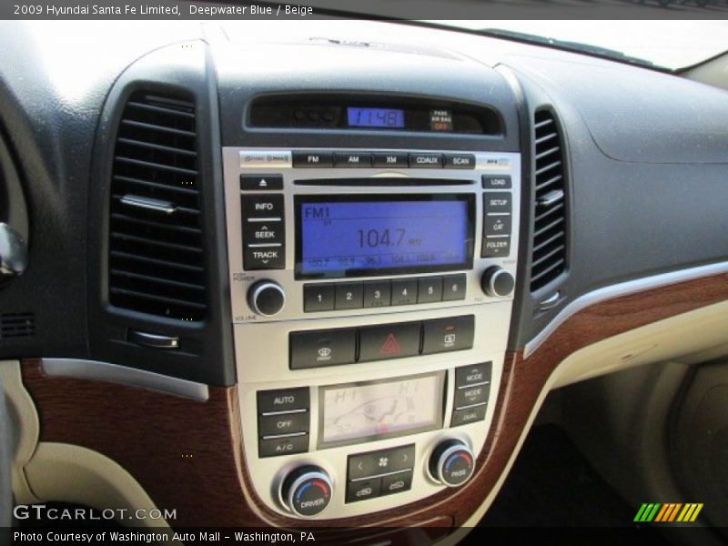 Deepwater Blue / Beige 2009 Hyundai Santa Fe Limited