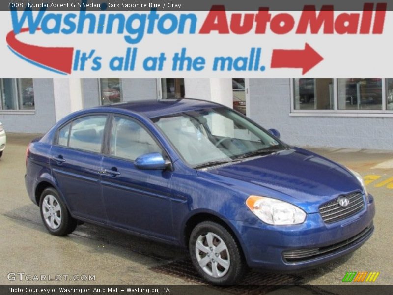 Dark Sapphire Blue / Gray 2008 Hyundai Accent GLS Sedan