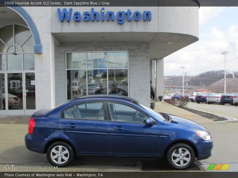 Dark Sapphire Blue / Gray 2008 Hyundai Accent GLS Sedan