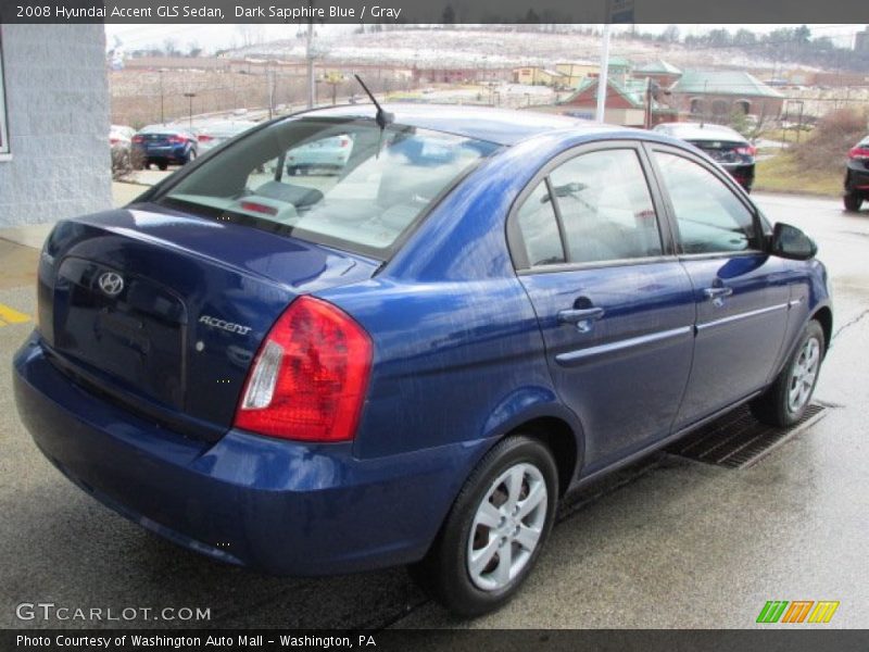 Dark Sapphire Blue / Gray 2008 Hyundai Accent GLS Sedan