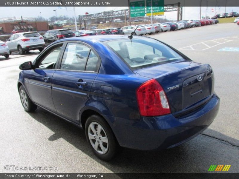 Dark Sapphire Blue / Gray 2008 Hyundai Accent GLS Sedan