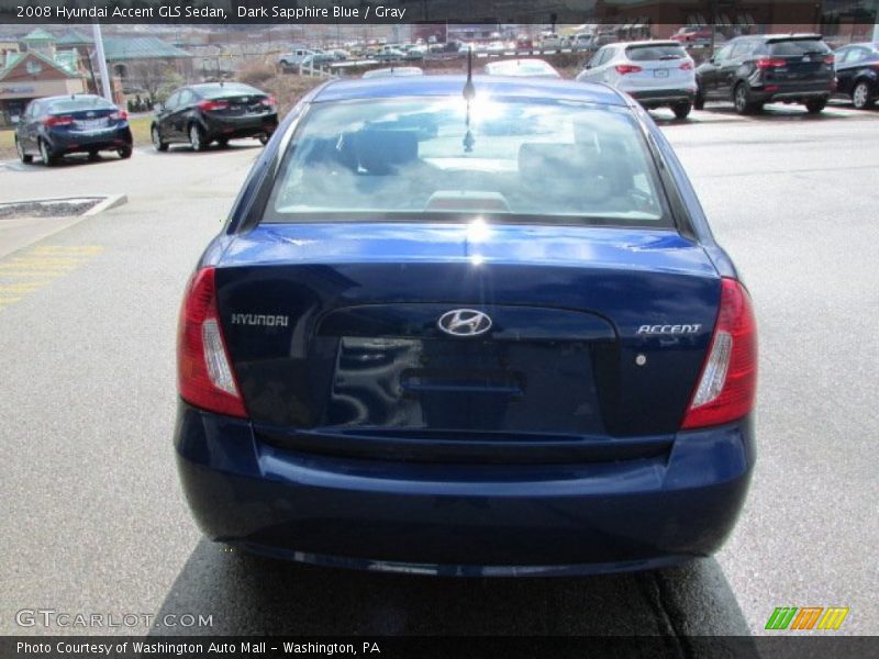 Dark Sapphire Blue / Gray 2008 Hyundai Accent GLS Sedan