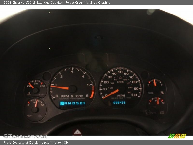 Forest Green Metallic / Graphite 2001 Chevrolet S10 LS Extended Cab 4x4