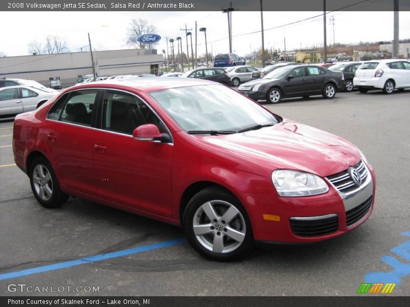 Salsa Red / Anthracite Black 2008 Volkswagen Jetta SE Sedan