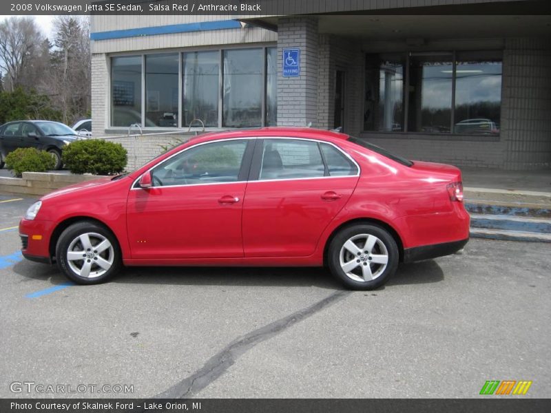 Salsa Red / Anthracite Black 2008 Volkswagen Jetta SE Sedan