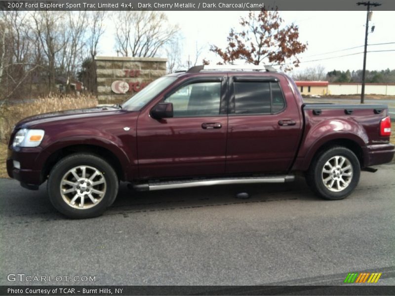 Dark Cherry Metallic / Dark Charcoal/Camel 2007 Ford Explorer Sport Trac Limited 4x4