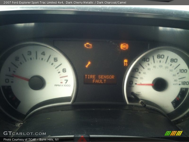 Dark Cherry Metallic / Dark Charcoal/Camel 2007 Ford Explorer Sport Trac Limited 4x4