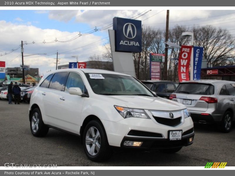 Aspen White Pearl / Parchment 2010 Acura MDX Technology