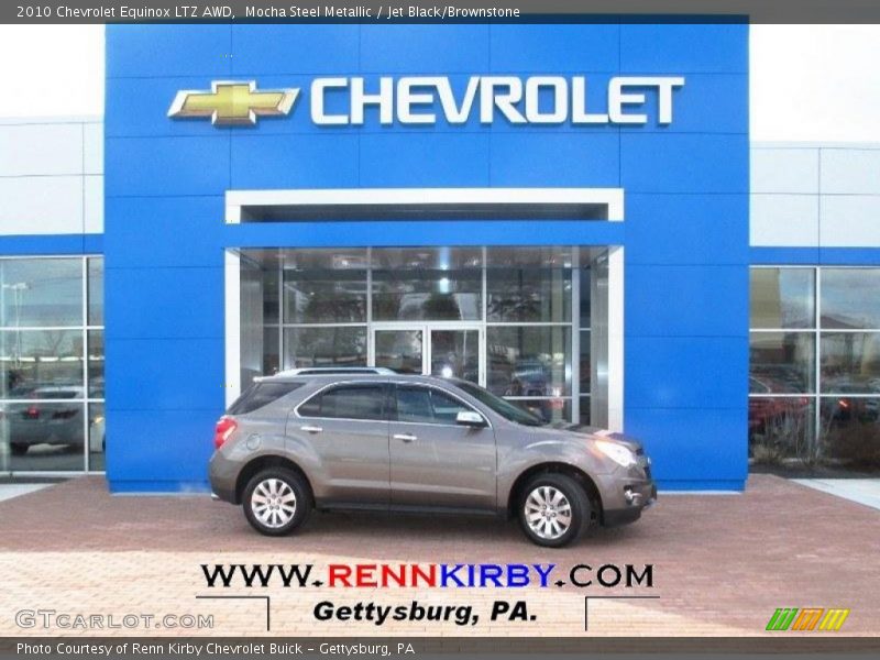 Mocha Steel Metallic / Jet Black/Brownstone 2010 Chevrolet Equinox LTZ AWD