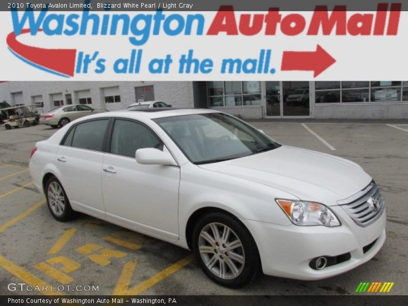 Blizzard White Pearl / Light Gray 2010 Toyota Avalon Limited