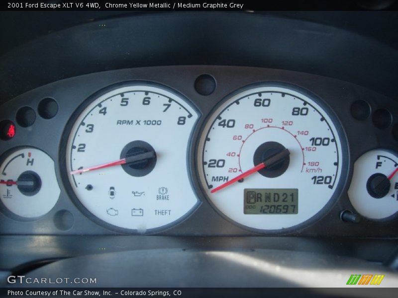 Chrome Yellow Metallic / Medium Graphite Grey 2001 Ford Escape XLT V6 4WD