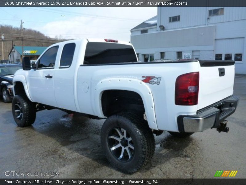 Summit White / Light Titanium/Ebony Accents 2008 Chevrolet Silverado 1500 Z71 Extended Cab 4x4