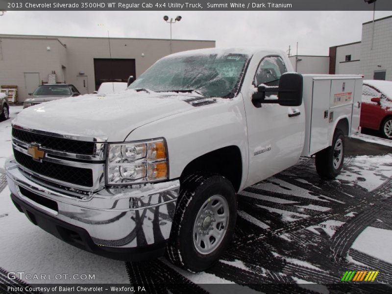 Front 3/4 View of 2013 Silverado 3500HD WT Regular Cab 4x4 Utility Truck